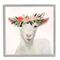 Stupell Industries Springtime Flower Crown Baby Goat Wall Accent with Gray Frame